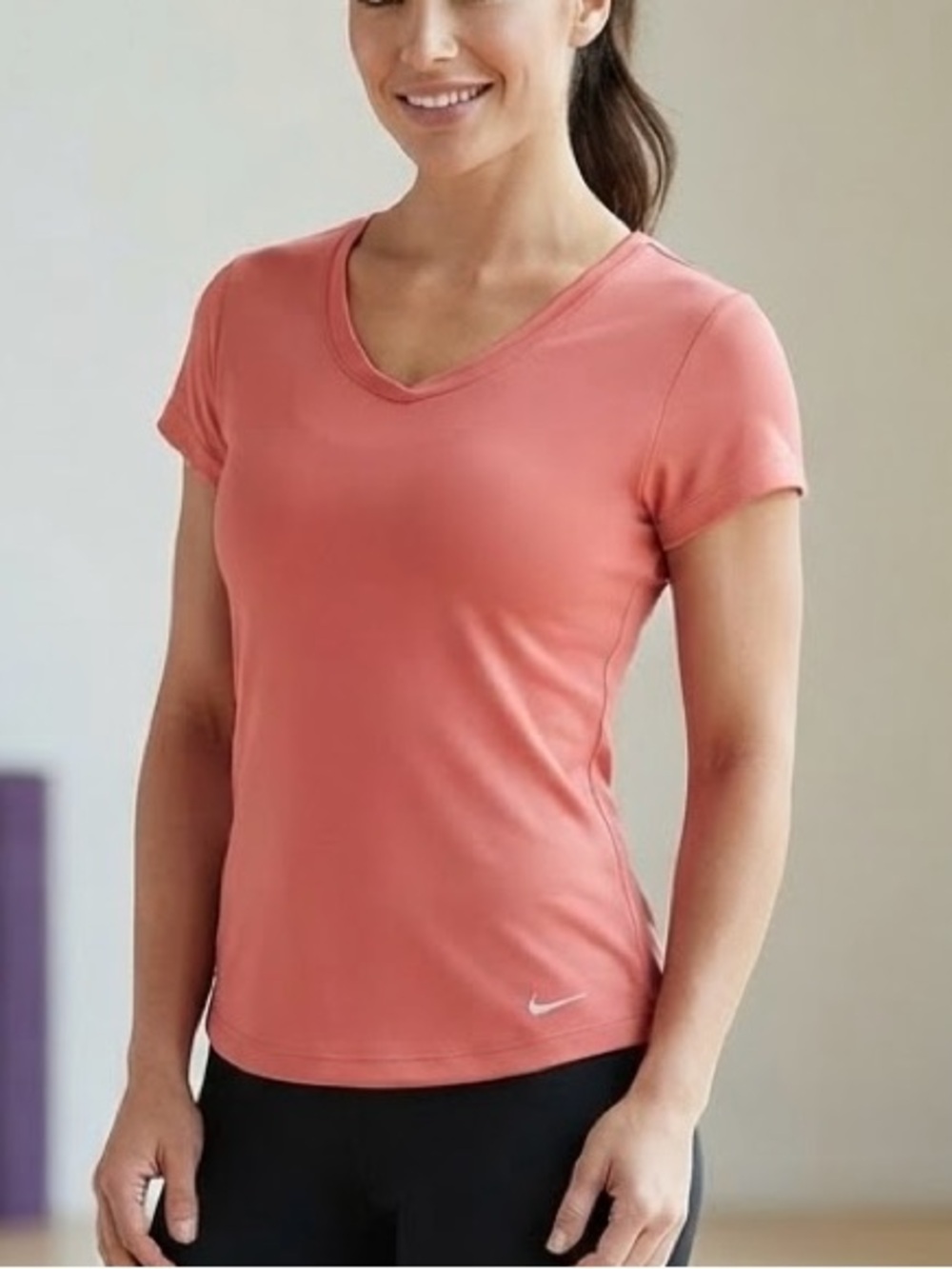 Nike Women's Short Sleeve Top - Coral Pink